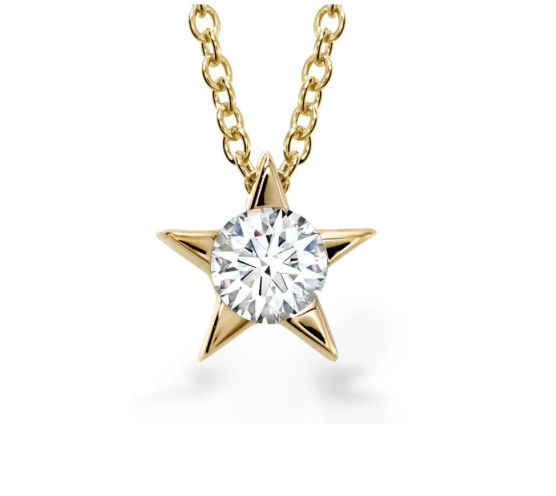 Star Pendant 18k Yellow 2024 Gold Light Weight Petite Unisex Jewelry NO CHAIN