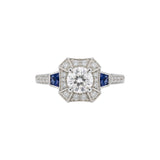Art Deco Diamond and Sapphire Ring