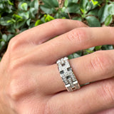 18K White Gold Diamond Link Band