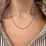14K White Gold Rolo Chain