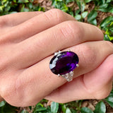Platinum Amethyst and Diamond Ring - Bay Hill Jewelers