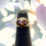 14K Yellow Gold, Ruby Star Domed Ring