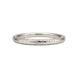 18K White Gold Engraved Band