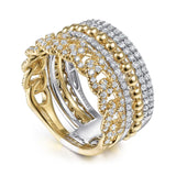 14K White Yellow Gold Diamond Easy Stackable Ring 1ct Bujukan