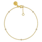 14K Yellow Gold Diamond Bezel Station Bracelet