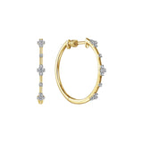 Gabriel & Co. 14K Yellow Gold Diamond Classic Hoop Earrings 20mm - Bay Hill Jewelers
