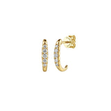 14K Yellow Gold Diamond Classic J Hoop Earrings - Bay Hill Jewelers