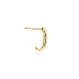 14K Yellow Gold Diamond Classic J Hoop Earrings - Bay Hill Jewelers