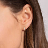 14K Yellow Gold Diamond Classic J Hoop Earrings - Bay Hill Jewelers
