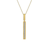 14K Yellow Gold Diamond Elongated Pyramid Drop Necklace - Bay Hill Jewelers
