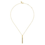 14K Yellow Gold Diamond Elongated Pyramid Drop Necklace - Bay Hill Jewelers