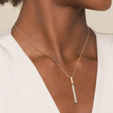 14K Yellow Gold Diamond Elongated Pyramid Drop Necklace - Bay Hill Jewelers