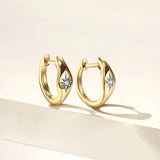 Gabriel & Co. - 14K Yellow Gold Diamond Huggie Earrings - Bay Hill Jewelers