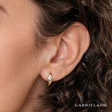 Gabriel & Co. - 14K Yellow Gold Diamond Huggie Earrings - Bay Hill Jewelers
