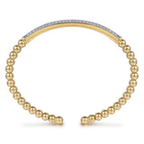 14K Yellow Gold DiamondPave Bar Bujukan Split Bangle