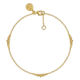 14K Yellow Gold Graduating Bujukan Ball Station Chain