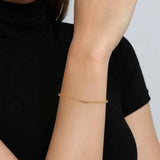 14K Yellow Gold Graduating Bujukan Ball Station Chain