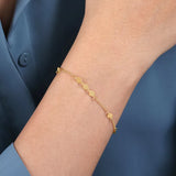 14K Yellow Gold Stations Bracelet