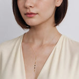 14K Yellow Gold Plain Gold Vertical Bar Necklace