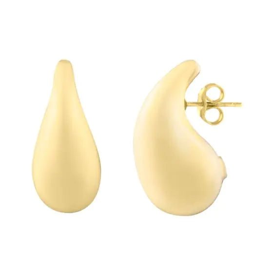 14K Large Raindrop Stud Earrings in Exquisite Gold - Bay Hill Jewelers