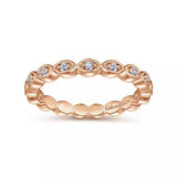 14K Rose Gold Vintage Style Diamond Wedding Band - Bay Hill Jewelers