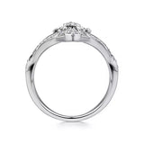 14K White Gold Art Deco Inspired Diamond Ring - Bay Hill Jewelers