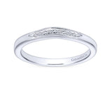 14k White Gold Curved Diamond Band - 0.04 cttw Diamonds - Bay Hill Jewelers