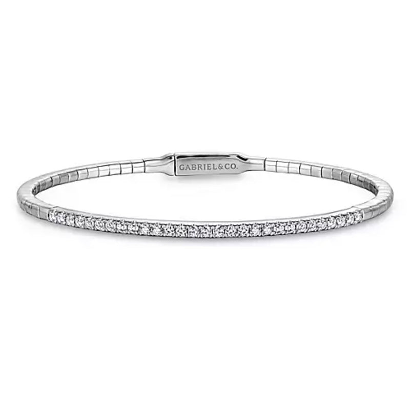 14K White Gold Diamond Bangle - Bay Hill Jewelers