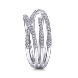 14K White Gold Diamond Criss Cross Ring - Bay Hill Jewelers