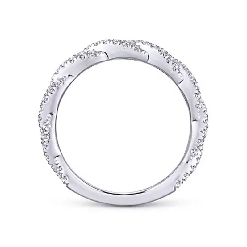 14K White Gold Diamond Infinity Twist Band - Bay Hill Jewelers