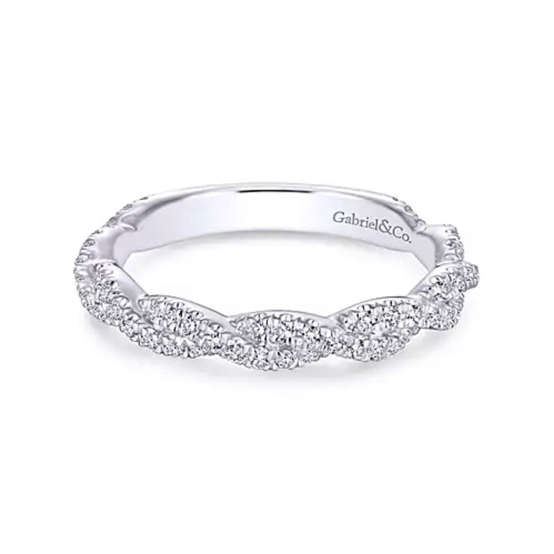 14K White Gold Diamond Infinity Twist Band - Bay Hill Jewelers