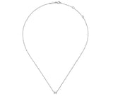 14K White Gold Diamond M Initial Pendant Necklace - Bay Hill Jewelers