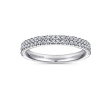 14K White Gold Double Row Diamond Anniversary Band - 0.33 cttw - Bay Hill Jewelers