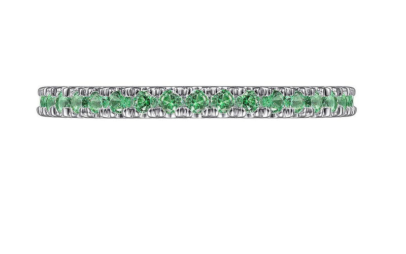 14K White Gold Emerald Stackable Ring - Bay Hill Jewelers