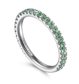 14K White Gold Emerald Stackable Ring - Bay Hill Jewelers