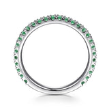 14K White Gold Emerald Stackable Ring - Bay Hill Jewelers