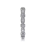 14K White Gold Geometric Stackable Diamond Ring - Bay Hill Jewelers