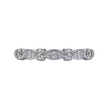 14K White Gold Geometric Stackable Diamond Ring - Bay Hill Jewelers