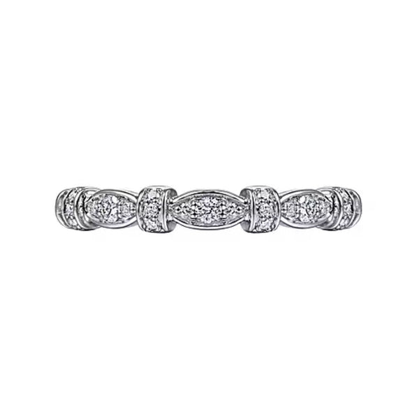 14K White Gold Geometric Stackable Diamond Ring - Bay Hill Jewelers