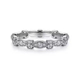 14K White Gold Geometric Stackable Diamond Ring - Bay Hill Jewelers