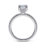 14K White Gold Hidden Halo Oval Diamond Engagement Ring - Bay Hill Jewelers