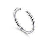 14K White Gold Open Diamond Tipped Stackable Ring - Bay Hill Jewelers