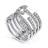 14k White Gold Open Line Diamond Fashion Ring - Bay Hill Jewelers