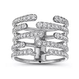 14k White Gold Open Line Diamond Fashion Ring - Bay Hill Jewelers