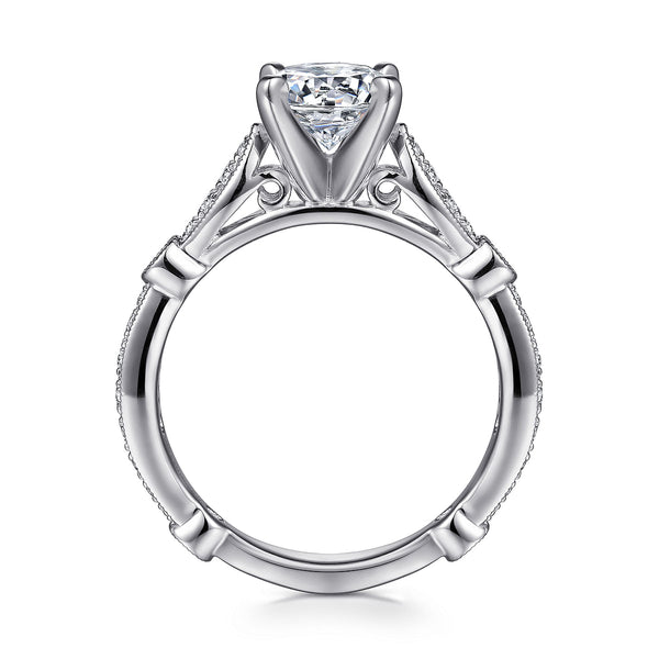 14K White Gold Round Diamond Engagement Ring - Bay Hill Jewelers