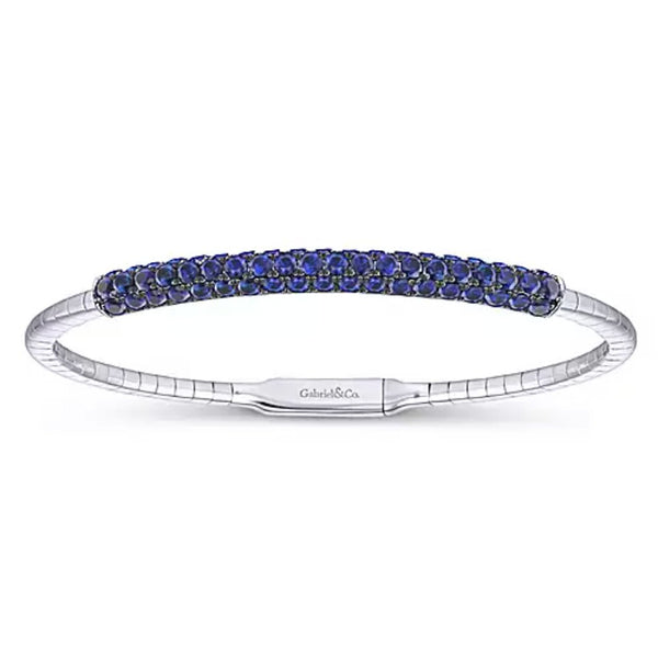 14K White Gold Sapphire Bangle - Bay Hill Jewelers