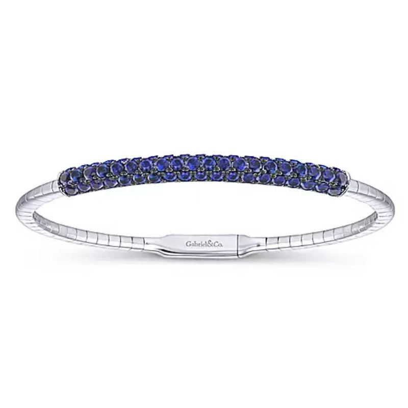 14K White Gold Sapphire Bangle - Bay Hill Jewelers