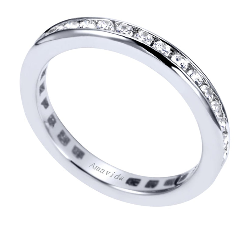 14k White Gold Three - Quarters Eternity Diamond Band - 0.45 cttw - Bay Hill Jewelers