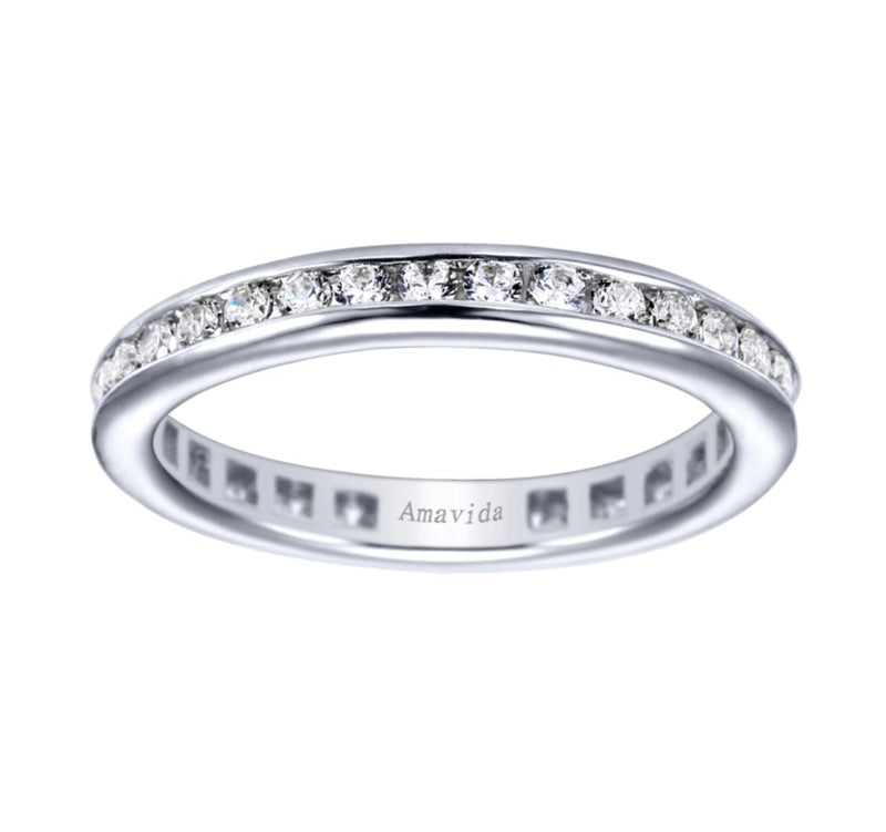 14k White Gold Three - Quarters Eternity Diamond Band - 0.45 cttw - Bay Hill Jewelers