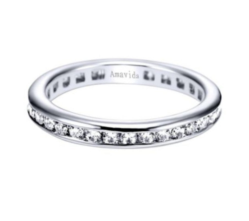 14k White Gold Three - Quarters Eternity Diamond Band - 0.45 cttw - Bay Hill Jewelers